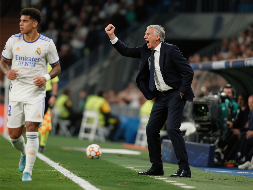 作为皇马的主帅，安切洛蒂以沉着的指挥与敏